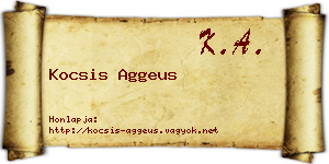 Kocsis Aggeus névjegykártya
