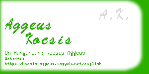 aggeus kocsis business card